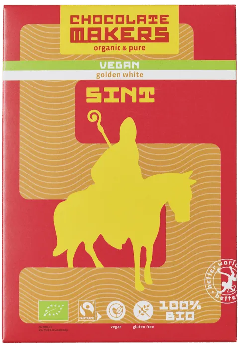 Chocolatemakers szent-betű arany fehér csokis vegan