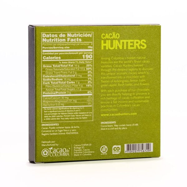 Cacao Hunters 100%-os kézműves étcsokoládé kolumbiai kakaóból - Image 2
