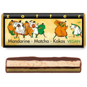 Zotter mandarin matcha kókusz praliné vegan csokoládé